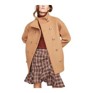 Veronica Beard Double Breasted Camel Cassie Coat Size XS